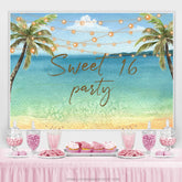 Coconet Tree Summer Beach Doux 16e Anniversaire Toile de Fond